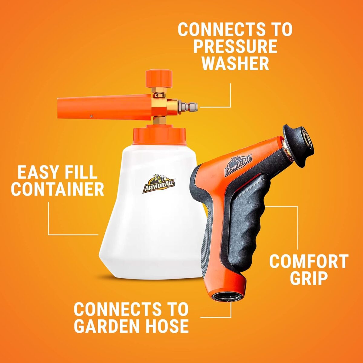 Armor All 2-in-1 Foam Cannon Kit, Car Cleaning Kit Connects to Power Washers - Image 2