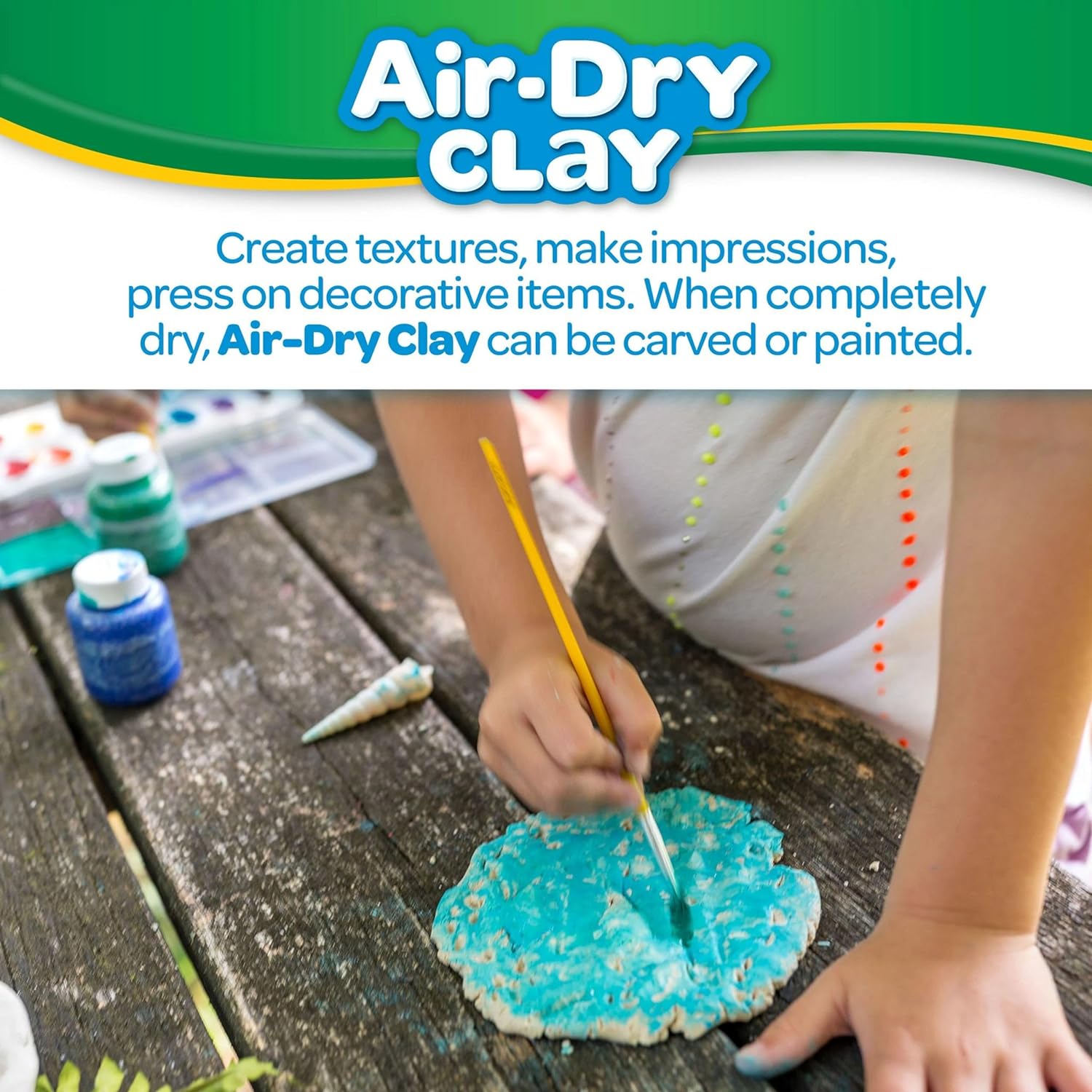 10-2.jpg Crayola Air Dry Clay (5lb Bucket), Natural White Modeling Clay for Kids - Image 3