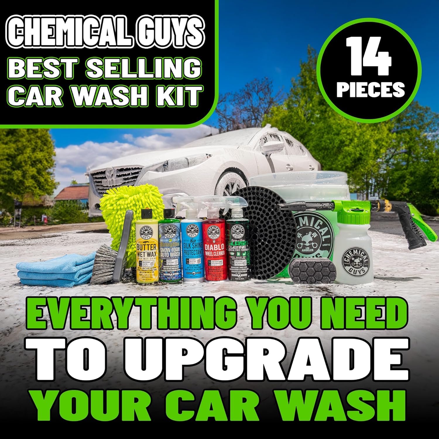 4e8d89ac-6c28-41c2-974c-7af5c1e51c6d.jpeg Chemical Guys HOL126 14-Piece Arsenal Builder Car Wash Kit with Foam Gun, Bucket, and (5) 16 oz Car Care Cleaning Chemicals - Image 2