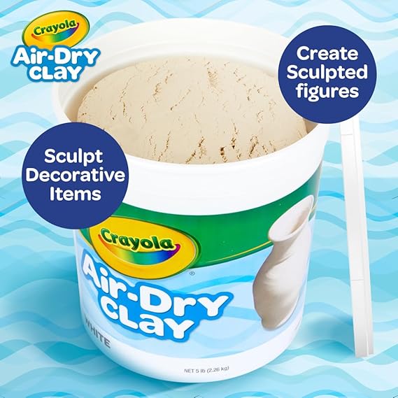 61vC9tDGPL._AC_SX569_.jpg Crayola Air Dry Clay (5lbs), Natural White Modeling Clay for Kids - Image 2