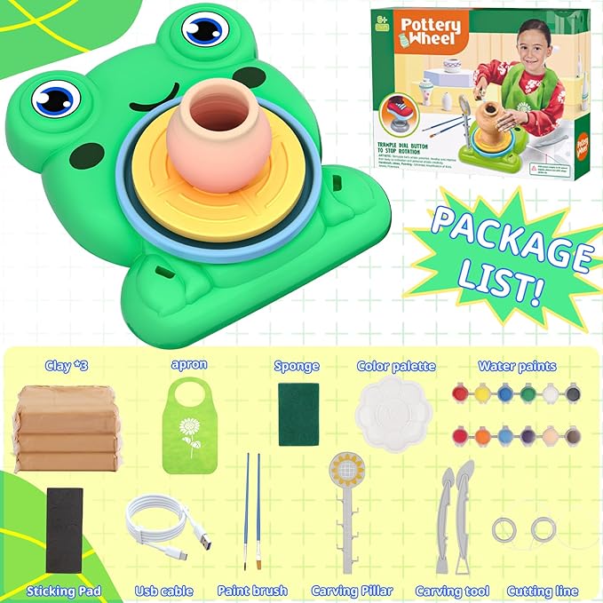 713Ly1IVJcL._AC_SX679_.jpg Pottery Wheel for Kids - Complete Pottery Painting Kit - Image 3