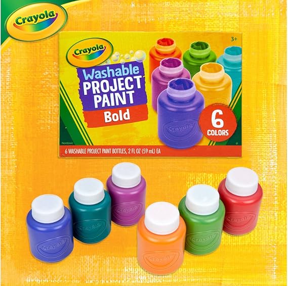71CQnK8Y8hL._AC_SX569_.jpg Crayola Washable Kids Paint (6ct), Paint Set for Kids - Image 3