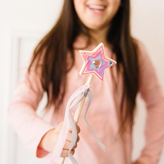 71GbsiikDaL._AC_SX569_.jpg Melissa & Doug Created By Me! Paint & Decorate Your Own Wooden Princess Wand Craft Kit - Image 3