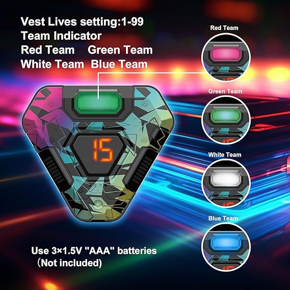 71L3c46hoUL._AC_SX569_.jpg Laser Tag Set of 2, Lazer Tag Game for Kids Indoor & Outdoor Play - Image 2