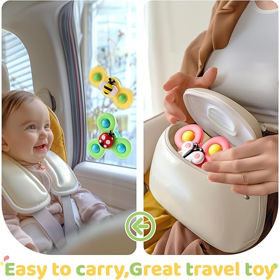 71YBoqf50ML._AC_SX569_.jpg ALASOU 3PCS Suction Cup Spinner Toys for 1 Year Old Boy Girl - Image 2