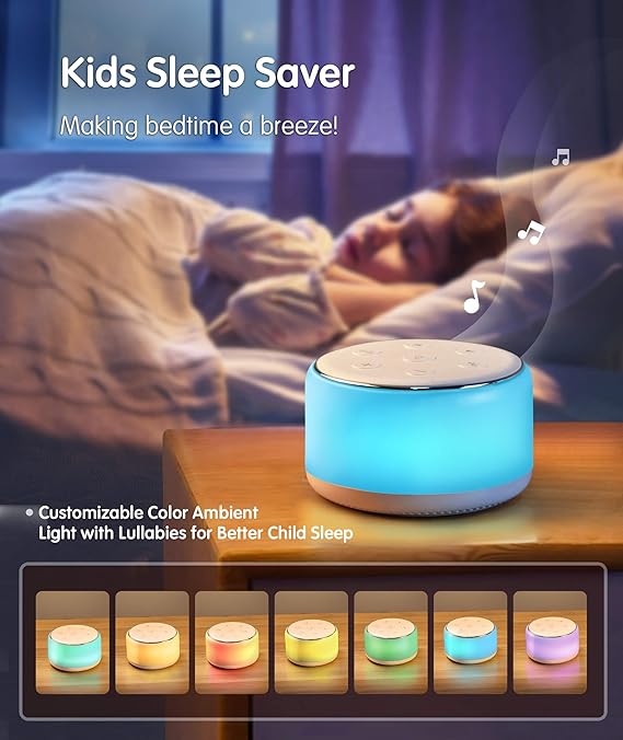 71plHn7NpmL._AC_SX569_.jpg FamiSym White Noise Sound Machine Baby for Sleeping with Night Light - Image 2