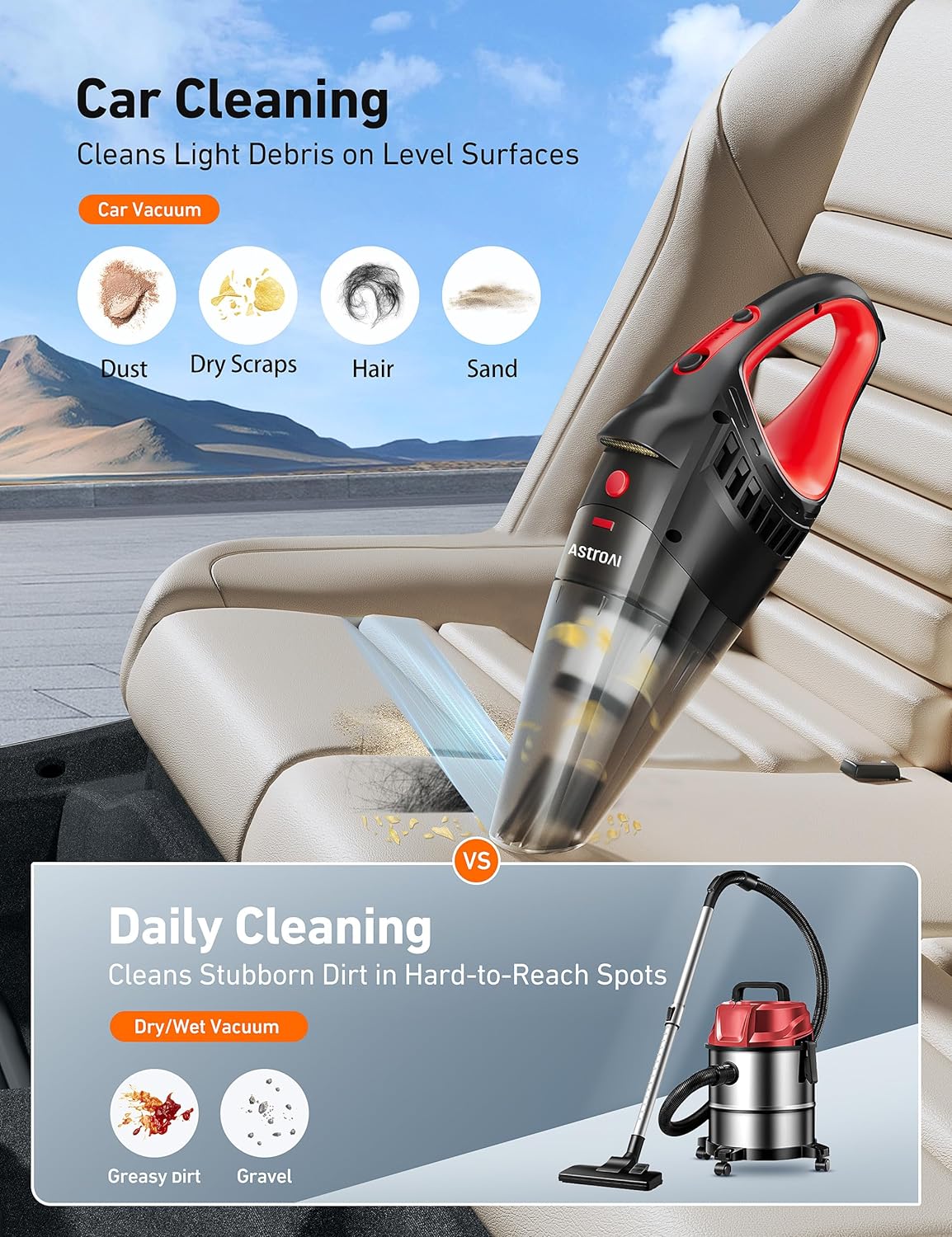 7ec65d20-a840-4cbc-9905-2a355c77c761.jpeg AstroAI Car Vacuum, Car Accessories, Portable Handheld Vacuum Cleaner - Image 2