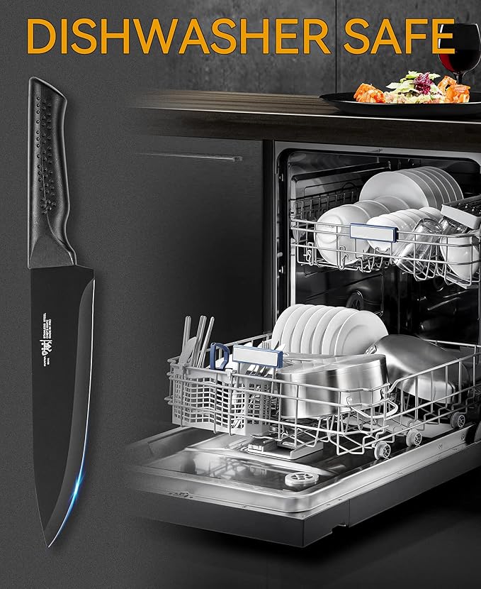 81PsCTfyoqL._AC_SX679_.jpg Knife Set, 15 Pcs Kitchen Knife Set with Block Self Sharpening - Image 2