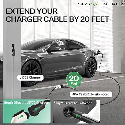 81RvdXtjB8L._AC_SX425_.jpg J1772 to Tesla EV Charger Extension Cable Tesla - Image 3