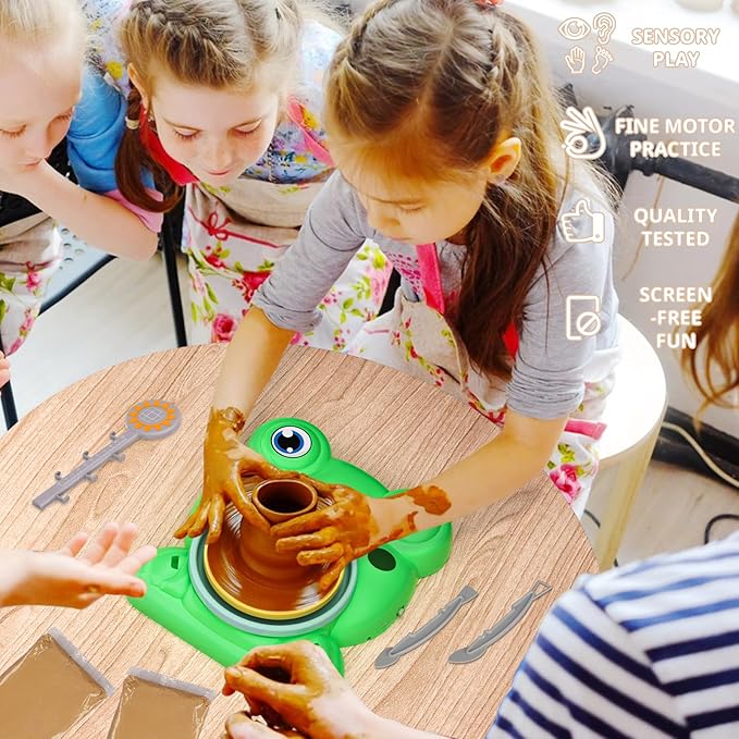 81i15C7IYNL._AC_SX679_.jpg Pottery Wheel for Kids - Complete Pottery Painting Kit - Image 2