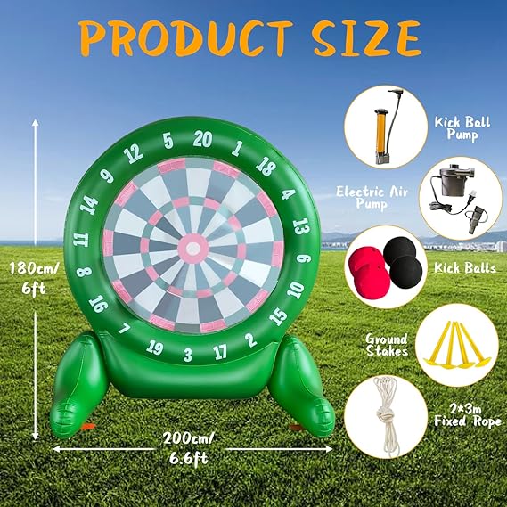 81k6jCZvV3L._AC_SX569_.jpg 6Ft Tall Giant Kick Darts Games Green Inflatable Giant Kick Darts Games - Image 3