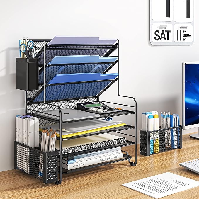 91EmRZdiq4L._AC_SX679_.jpg Simple Trending 7 Tier Desk File Organizer - Image 3