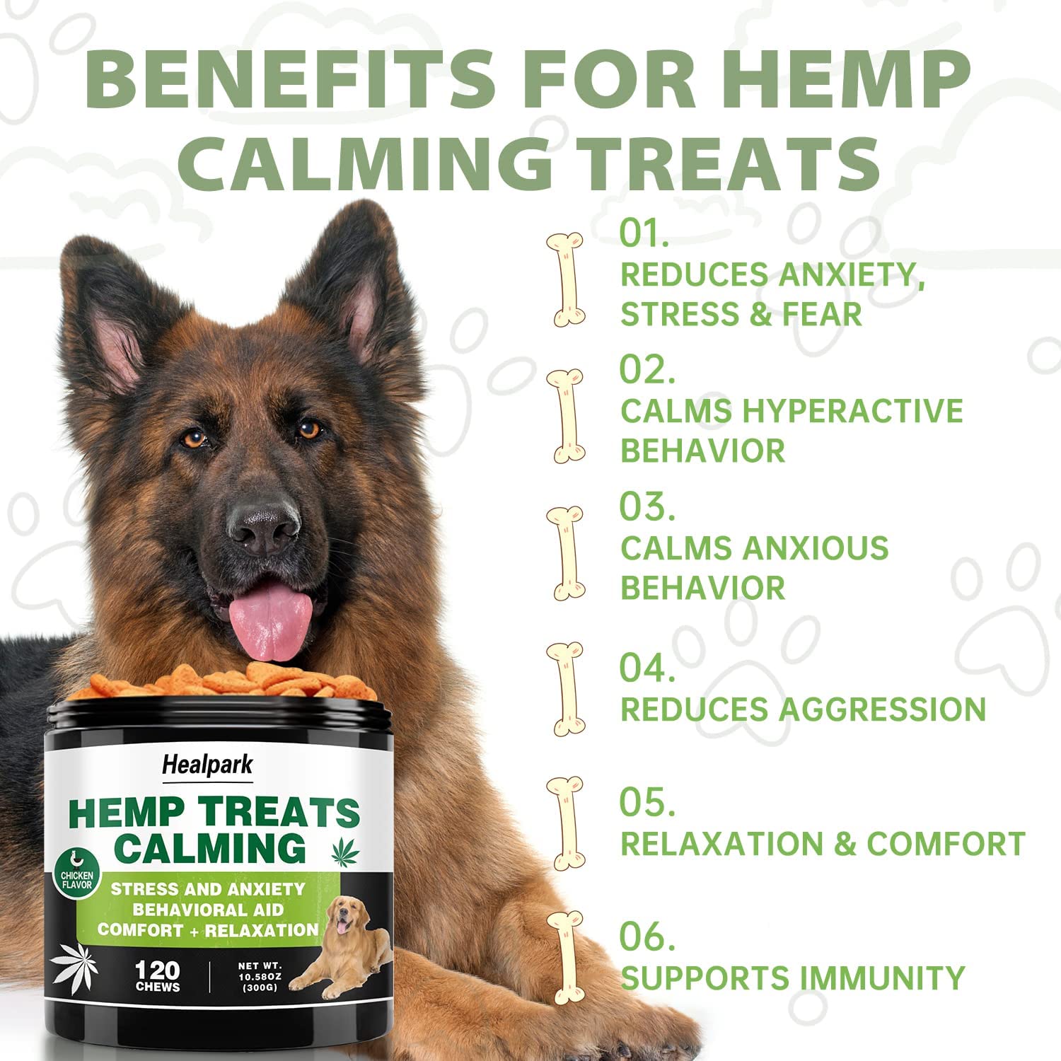 Hemp2.jpg Hemp Calming Chews for Dogs with Anxiety and Stress - Image 2