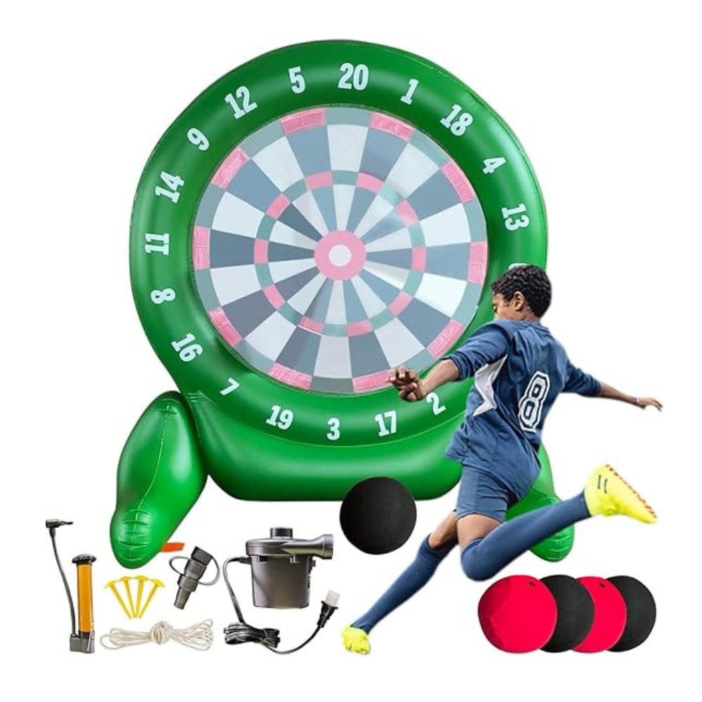 Untitled-design-2025-03-03T193059.723.png 6Ft Tall Giant Kick Darts Games Green Inflatable Giant Kick Darts Games - Image 1