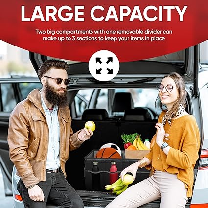 b432d565-3ea9-46a0-8901-d60f07f72748.jpeg FORTEM Car Trunk Organizer, Collapsible Multi Compartment Car Organizer - Image 2