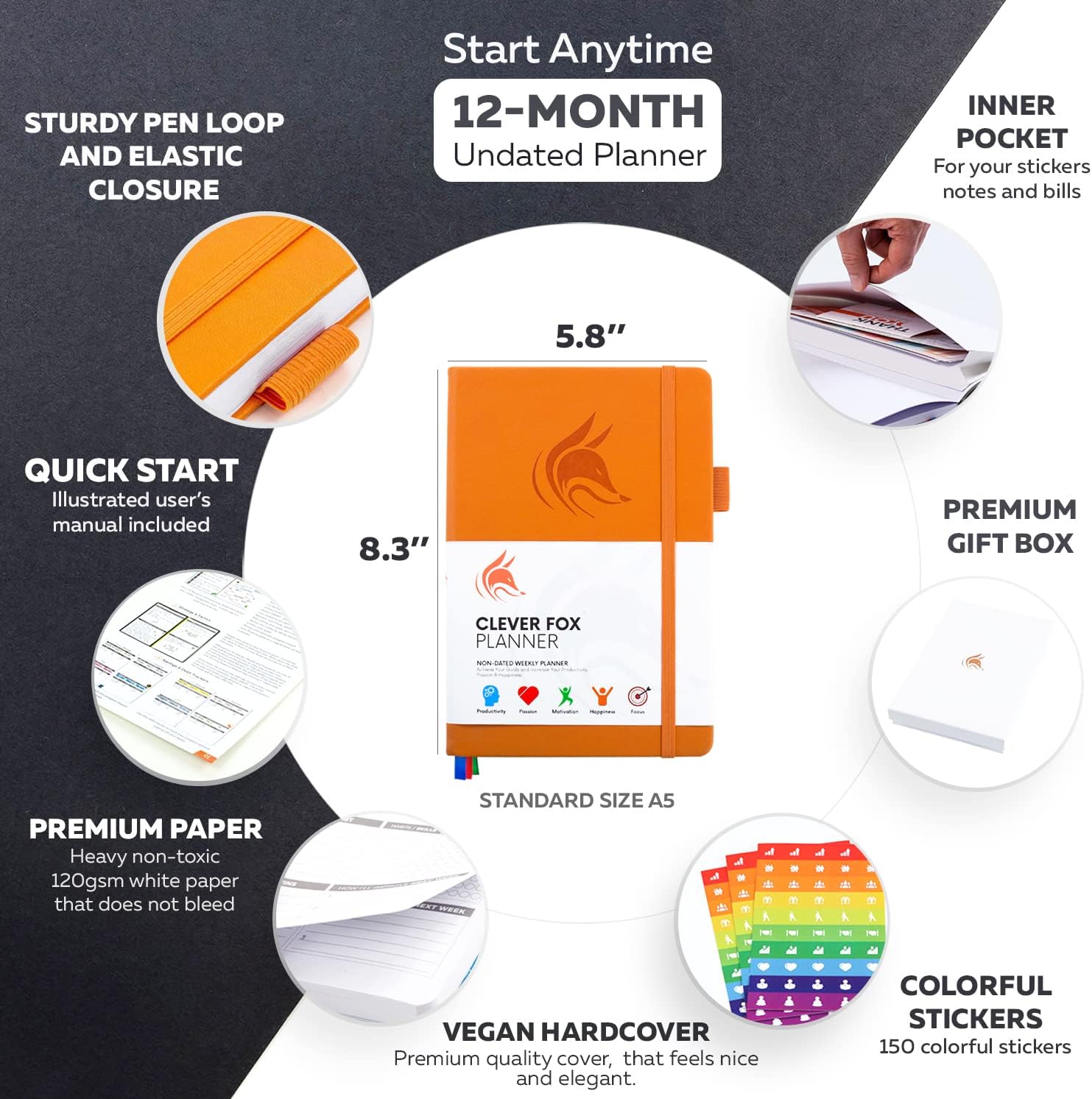 clever2.jpg Clever Fox Planner – Undated Weekly & Monthly Planner to Increase Productivity - Image 2