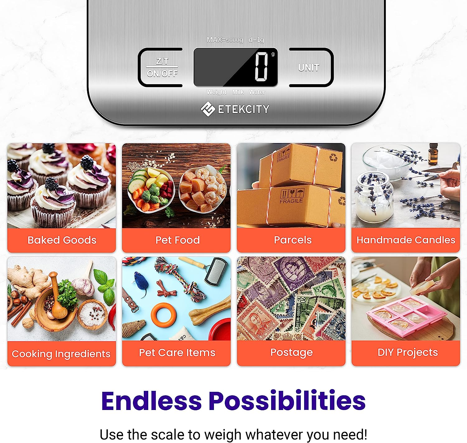 e3.jpg Etekcity Food Kitchen Scale, Digital Grams and Ounces for Baking, Cooking - Image 3