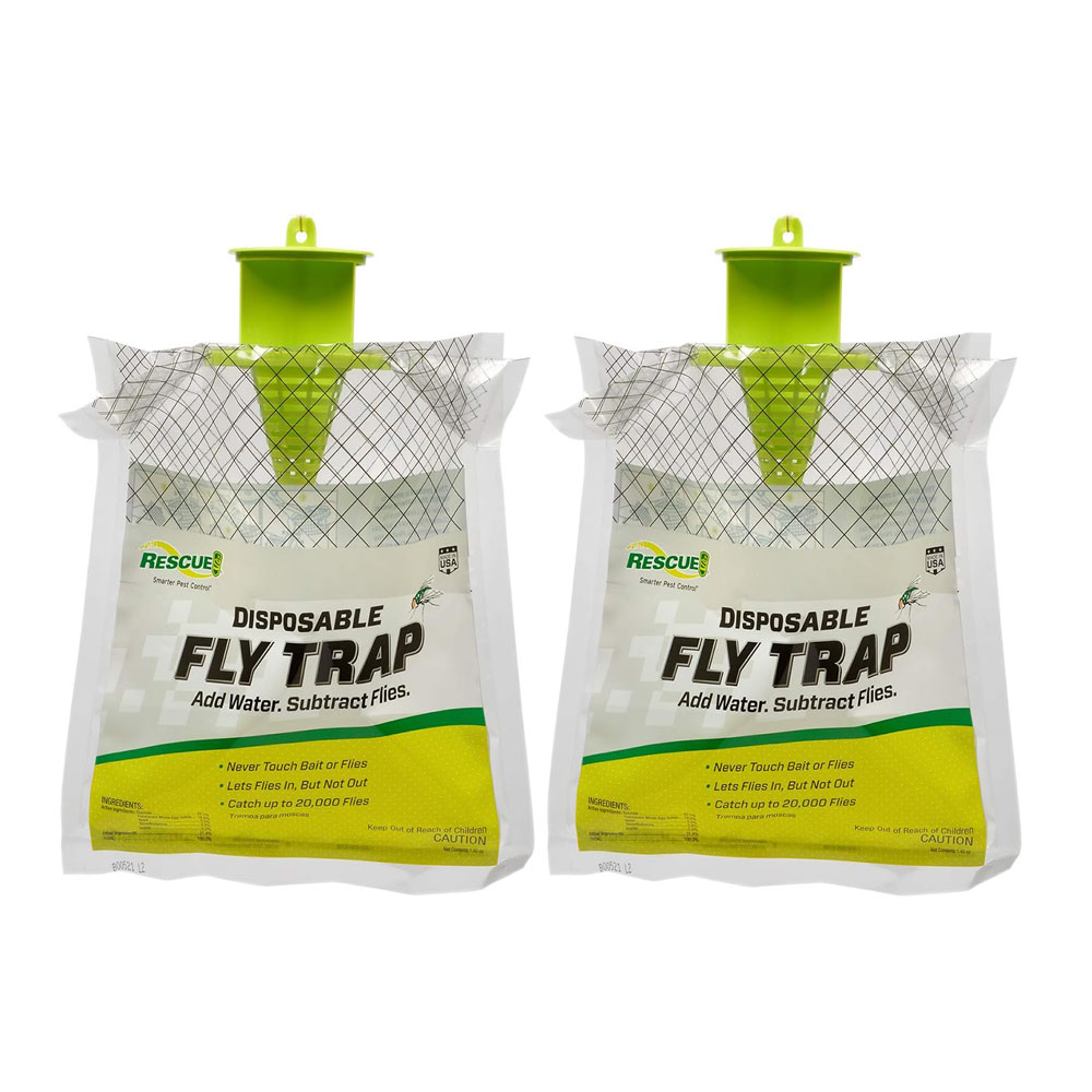 fly1.jpg RESCUE! Outdoor Disposable Fly Trap, Green, 2 Pack - Image 1