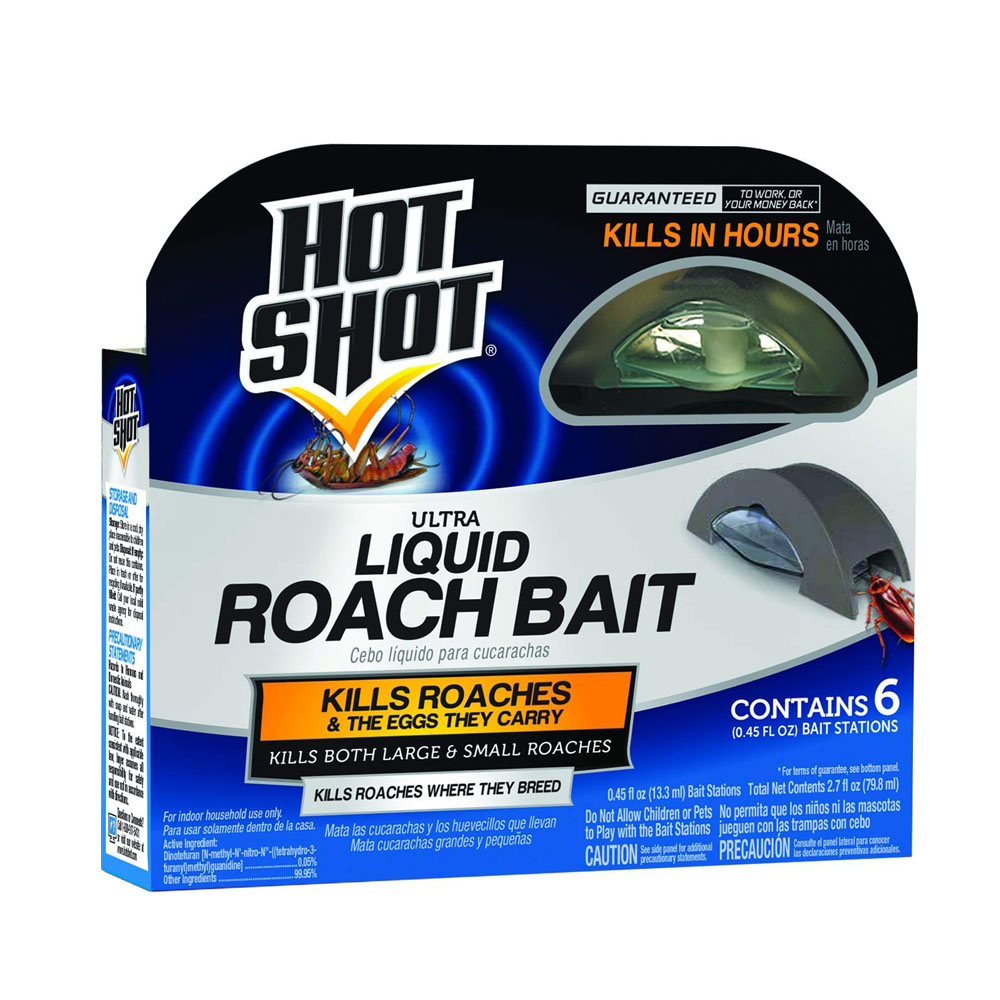 hott.jpg Hot Shot Liquid Roach Bait, Roach Killer, 1 Pack, 6-Count - Image 1