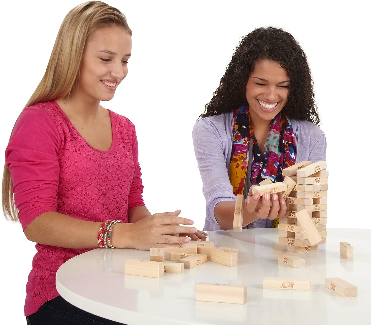 jen2.jpg Hasbro Jenga Classic Game with Genuine Hardwood Blocks,Stacking Tower Game - Image 2