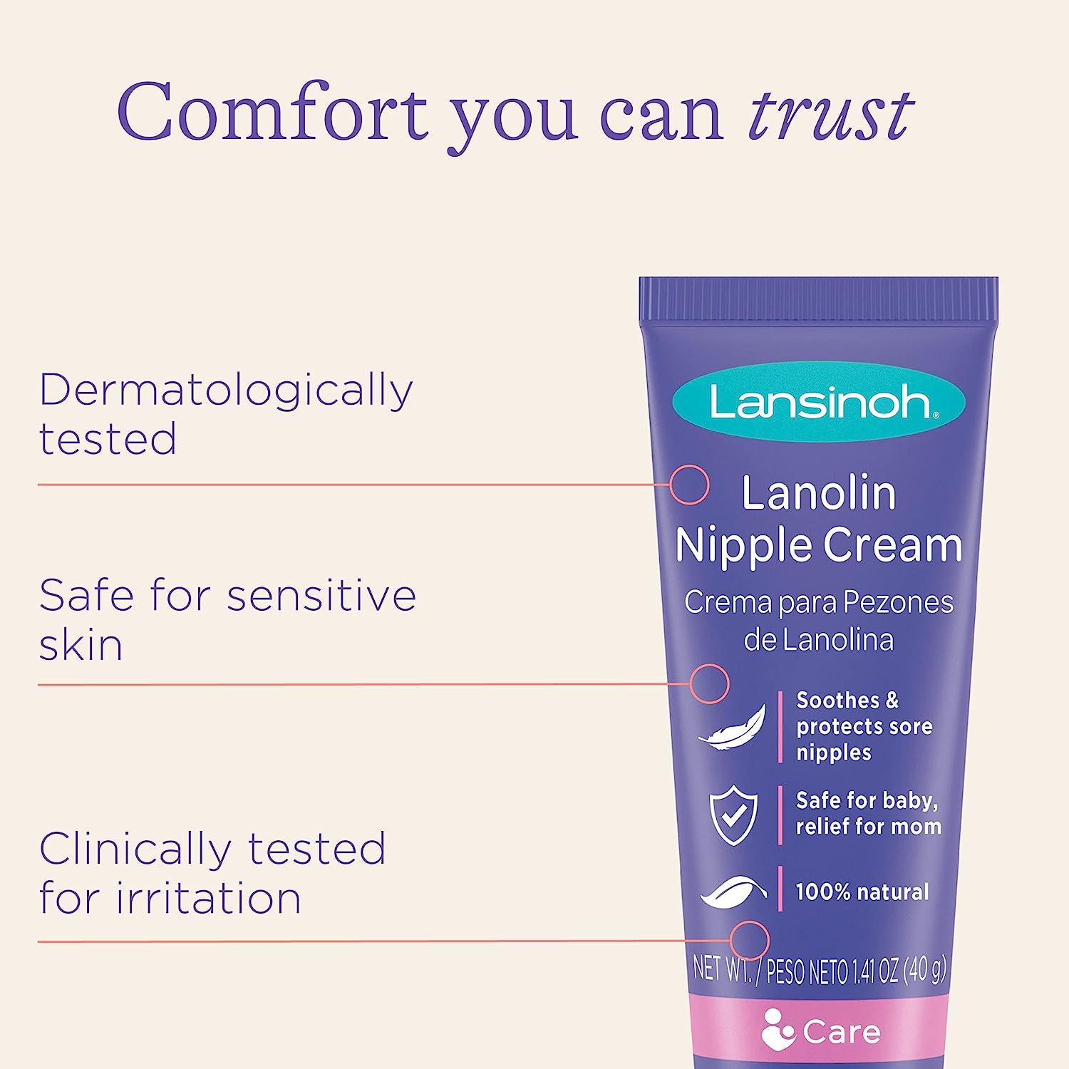 lan2-1.jpg Lansinoh Lanolin Nipple Cream, Safe for Baby and Mom, Breastfeeding - Image 2
