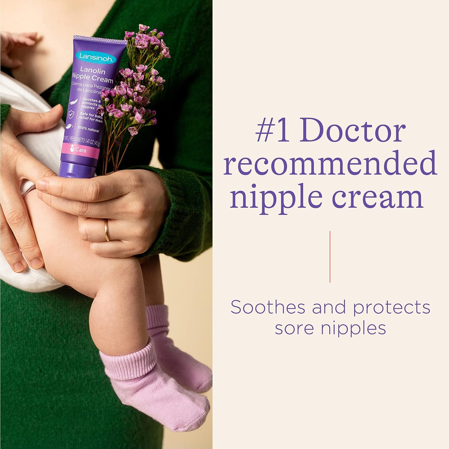 lan3-1.jpg Lansinoh Lanolin Nipple Cream, Safe for Baby and Mom, Breastfeeding - Image 3