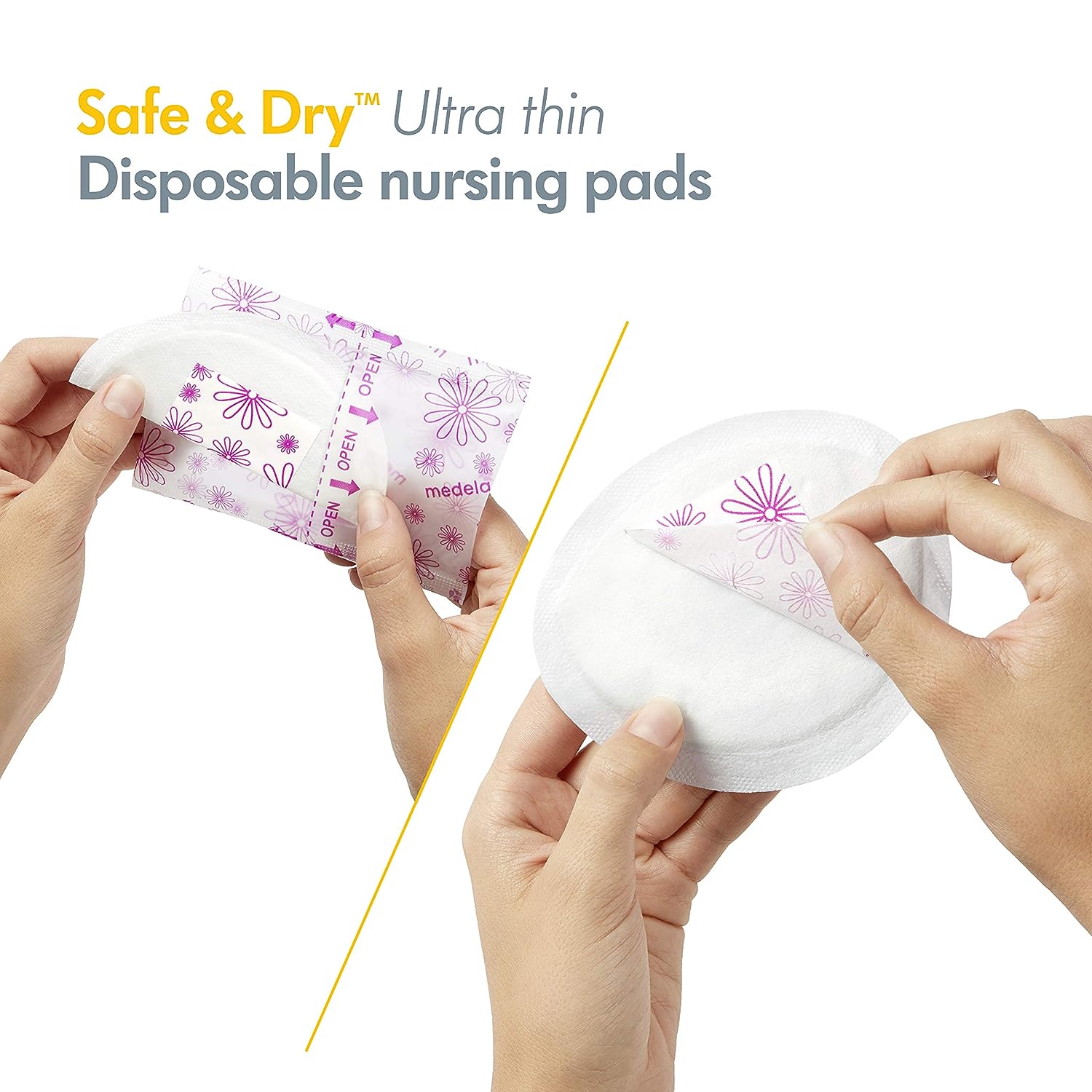 med2.jpg Medela Safe & Dry Ultra Thin Disposable Nursing Pads, 120 Count - Image 2