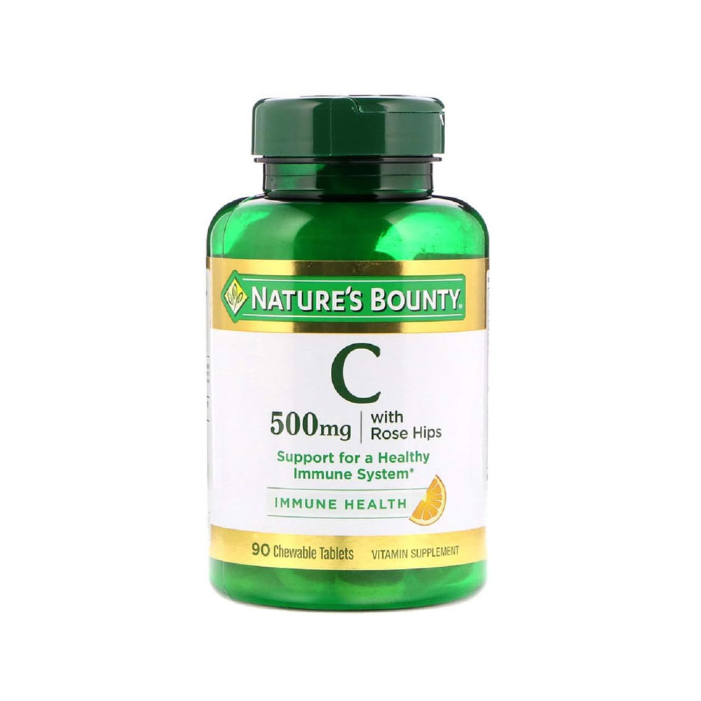 n1.jpg Nature's Bounty, C-500 mg Delicious Chewable w/ Rose Hips Tablets - Image 1