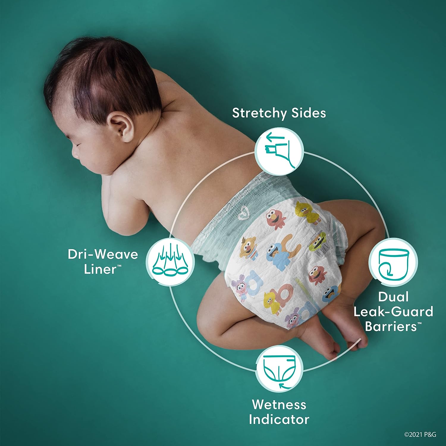 pamp2.jpg Diapers Size 1, 120 count - Pampers Baby Dry Disposable Diapers - Image 2