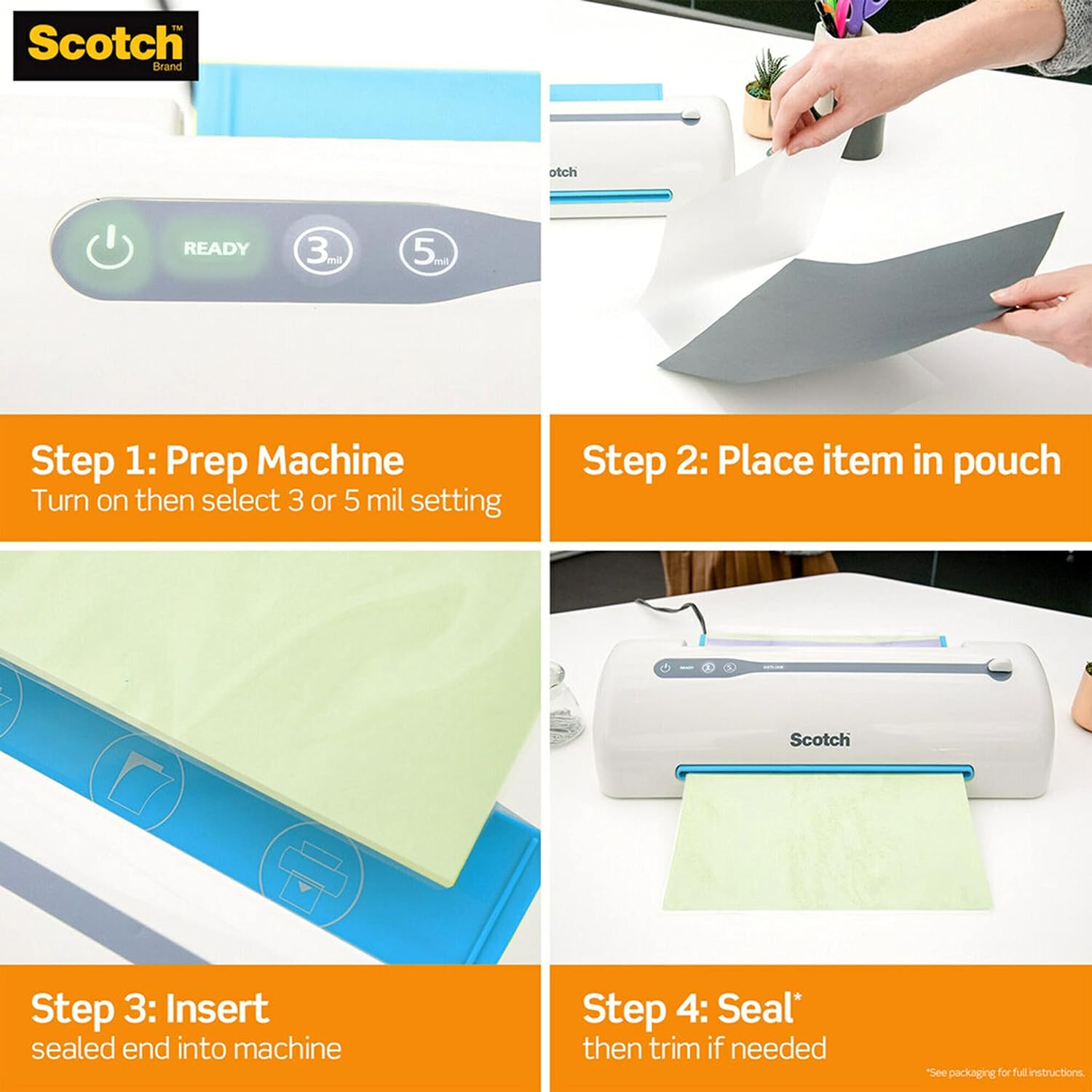 scotch2.jpg Scotch Thermal Laminating Pouches, 100 Pack Laminating Sheets - Image 2