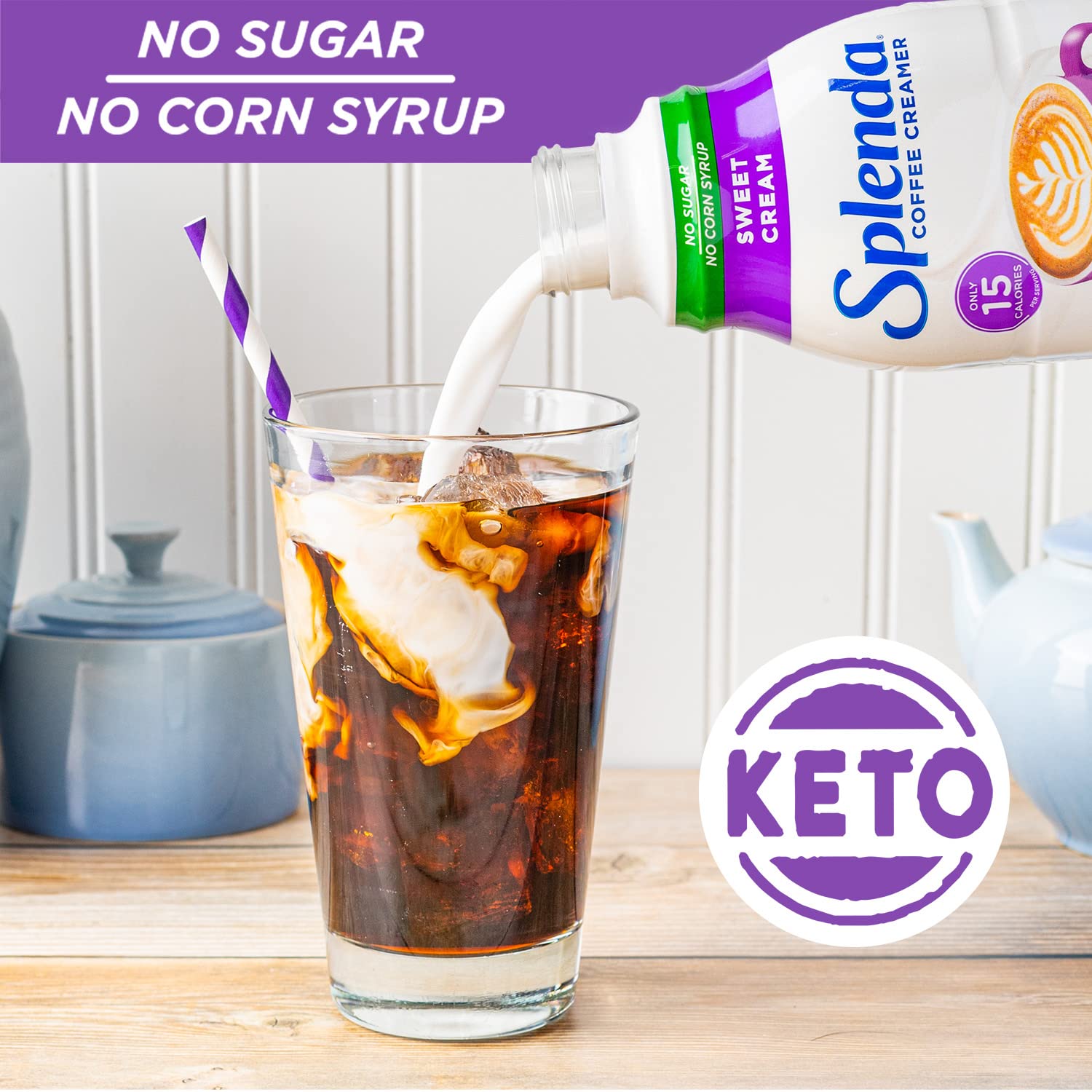 spl2.jpg SPLENDA Sugar Free Sweet Cream Coffee Creamer, 32 Fl Oz - Image 2