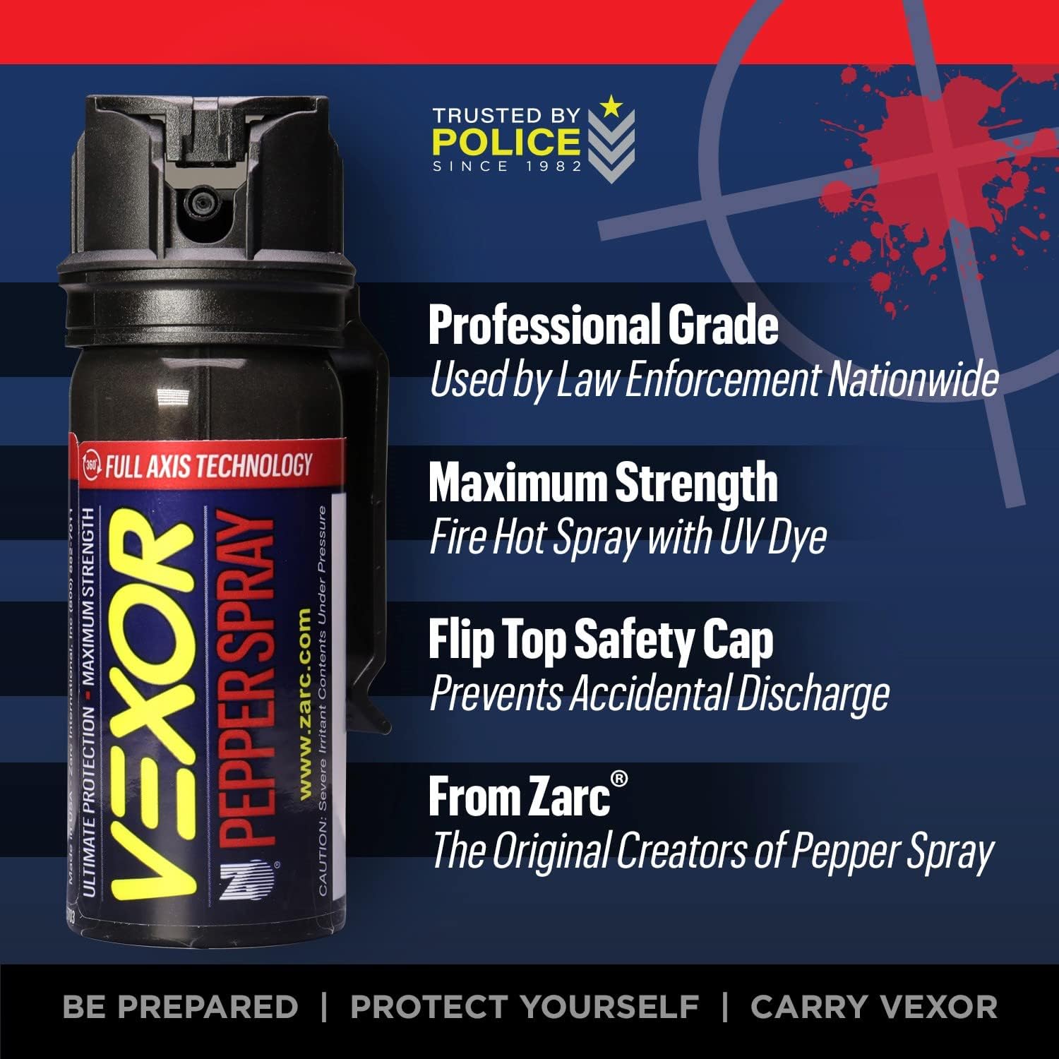 ve2.jpg Vexor Pepper Spray Full Axis with Belt Clip for Self Defense - Image 2